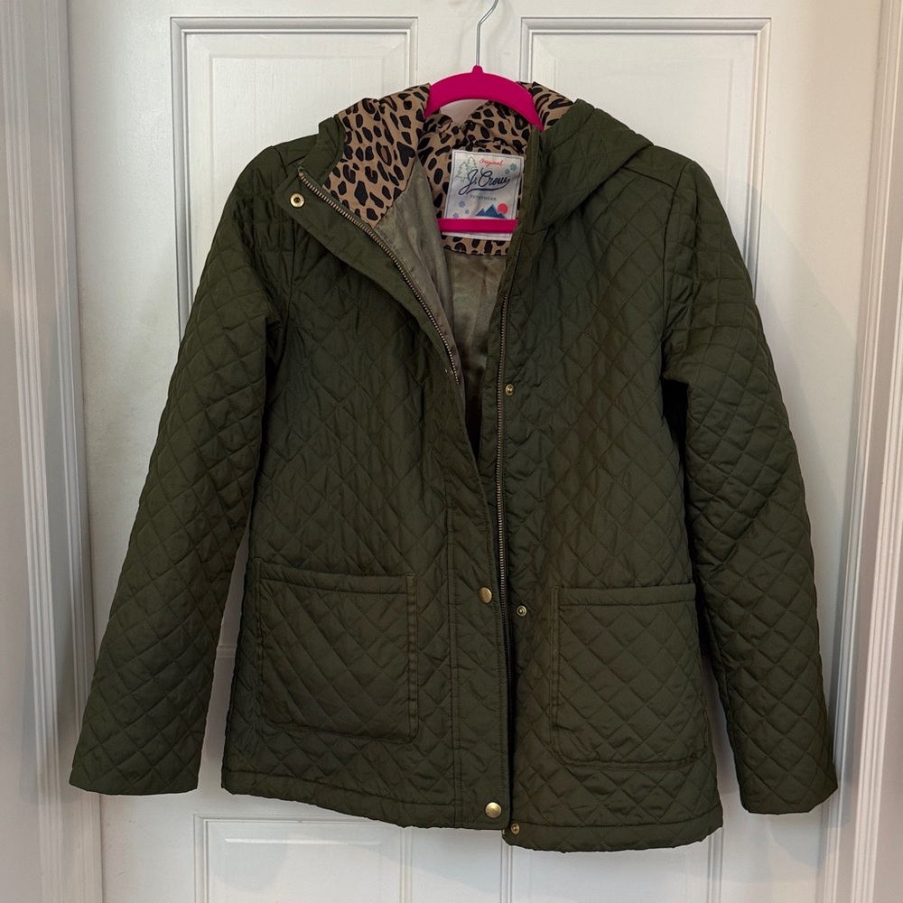 J. Crew Kids Quilted Jacket in Forest Green